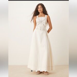 $248 Free People Bali Vienna maxi dress in clean ivory (small)